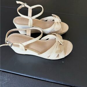 Copper Key Textured Tan Wedges